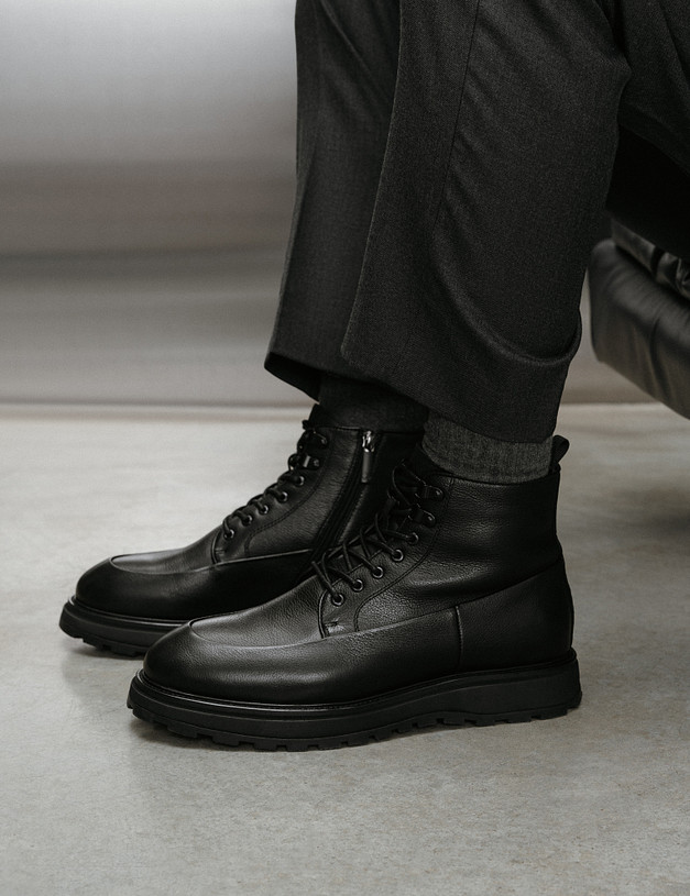 Черные мужские зимние ботинки MASCOTTE 22-522331-0102 | ракурс 2