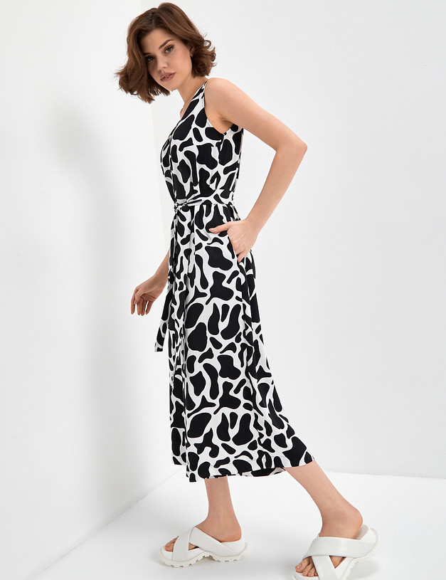 Женский летний комбинезон с принтом MASCOTTE 790-3103-2402 | ракурс 4