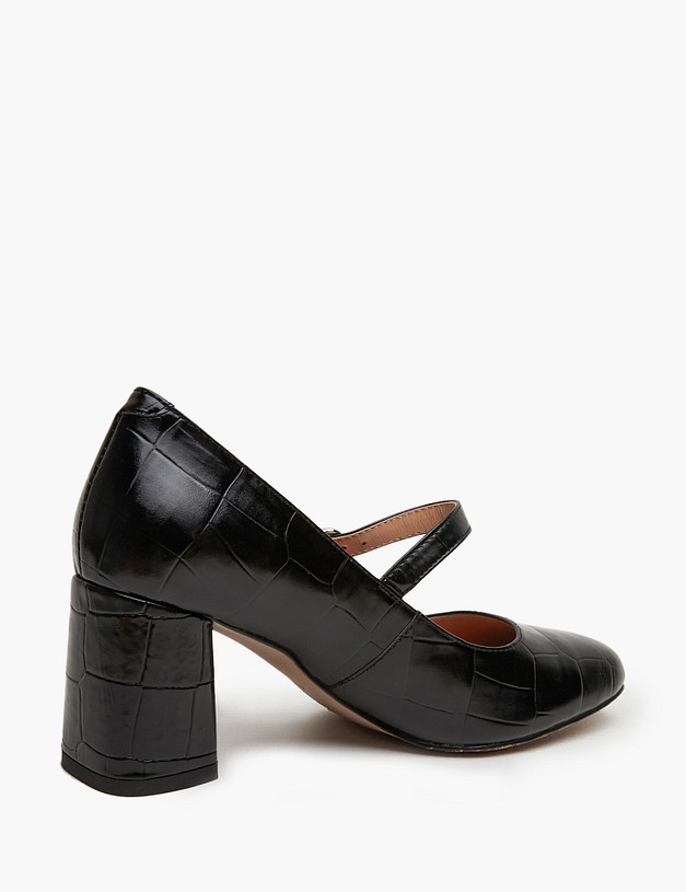 Черные женские туфли Мэри Джейн с тиснением MASCOTTE 126-420311-0502 | ракурс 3 Черные женские туфли Мэри Джейн с тиснением MASCOTTE 126-420311-0502 | ракурс 3